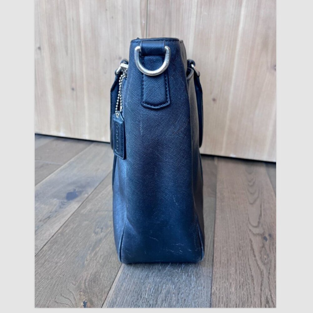 Coach Metropolitan Lexington Saffiano Leather Briefcase 71252 Black Laptop Bag - Picture 6 of 12
